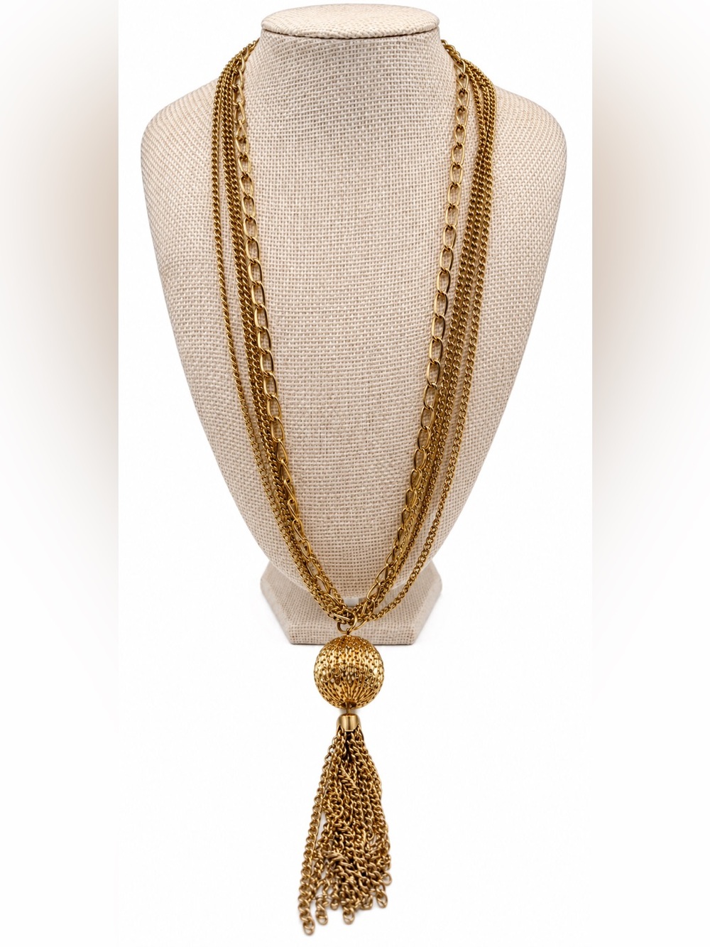 Gold Multi-Chain Tassel Necklace - Women Jewelry